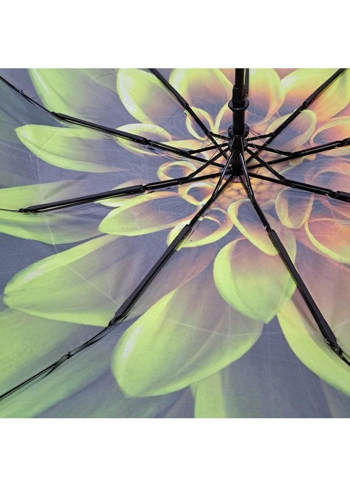 Зелена парасолька жіноча автомат toprain №704(1) велика квітка 9 спиць 3 складання середня система антивітер (366017893)