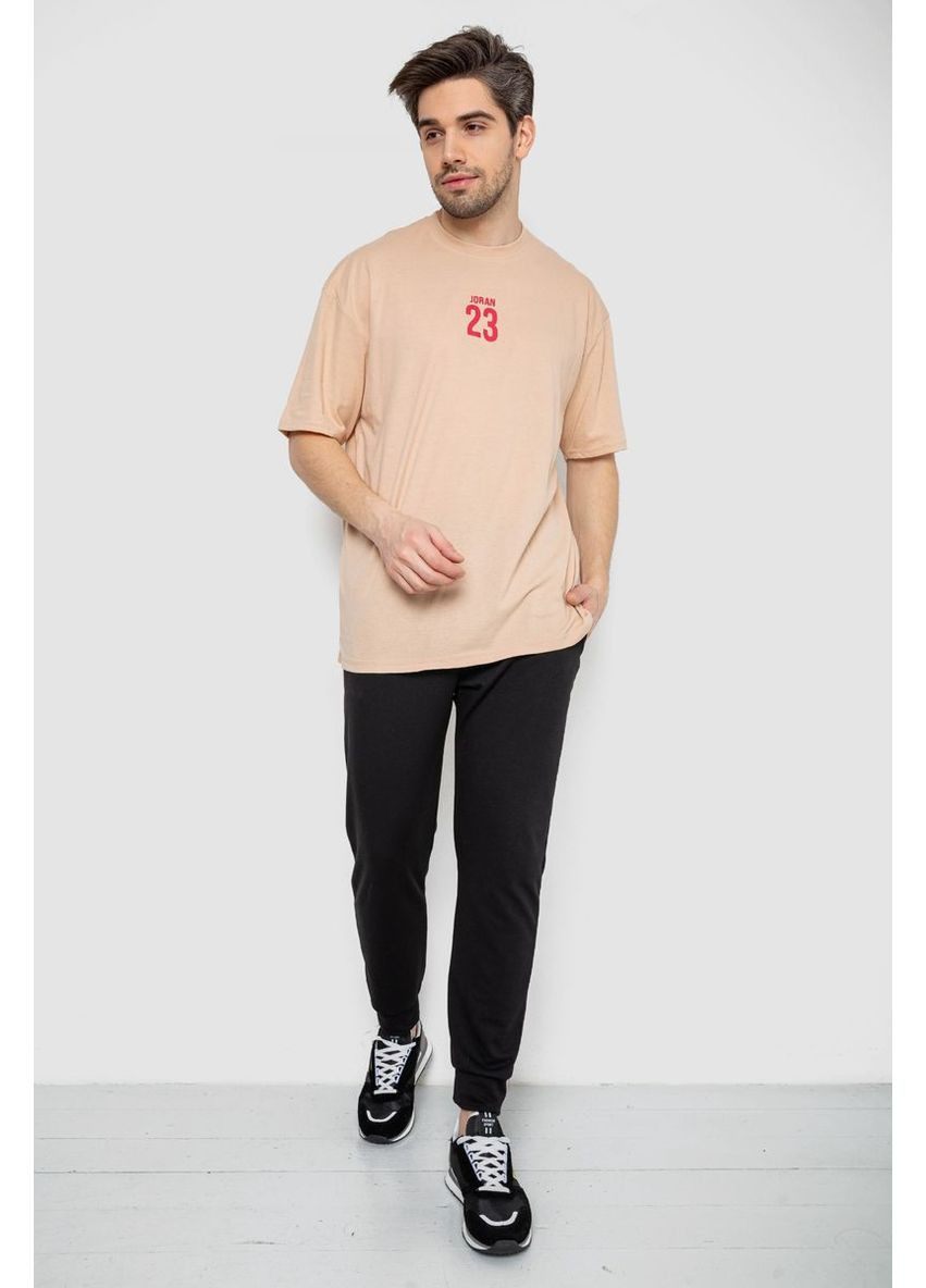 Бежевая футболка мужская с принтом Sport Line