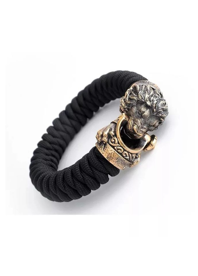 Браслет із паракорду з Львом із латуні ручного плетіння Вузличне під замовлення + брелок у подарунок No Brand (341738918)