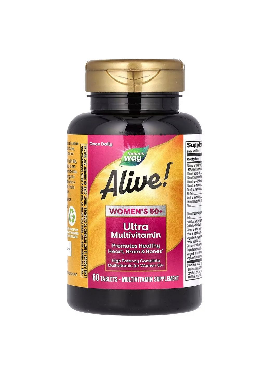 Витамины и минералы Alive! Once Daily Women’s 50+ Ultra, 60 таблеток Nature's Way (296261289)