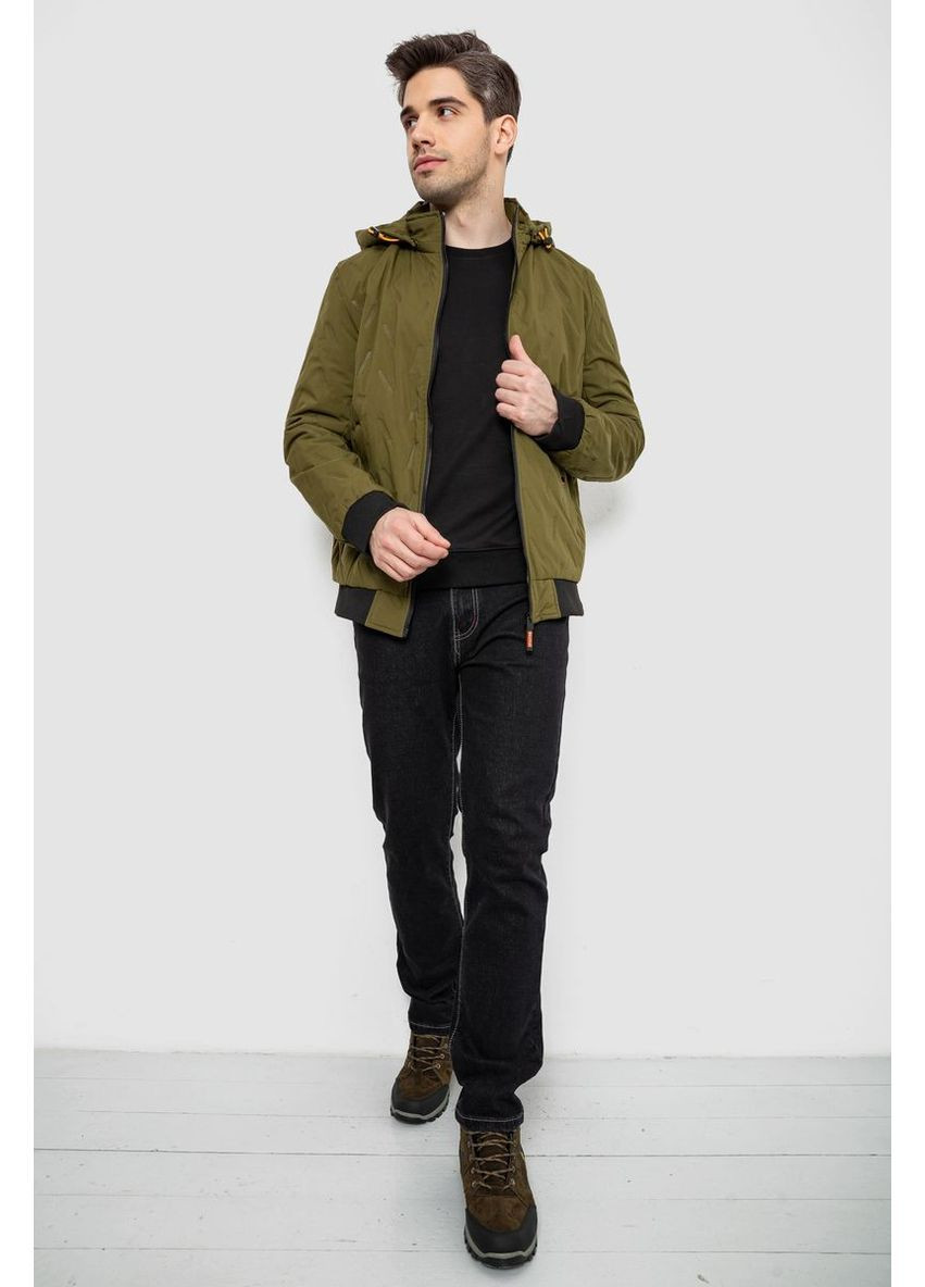 Оливковая (хаки) демисезонная куртка мужская демисезонная с капюшоном Ager 244RL-9882AL