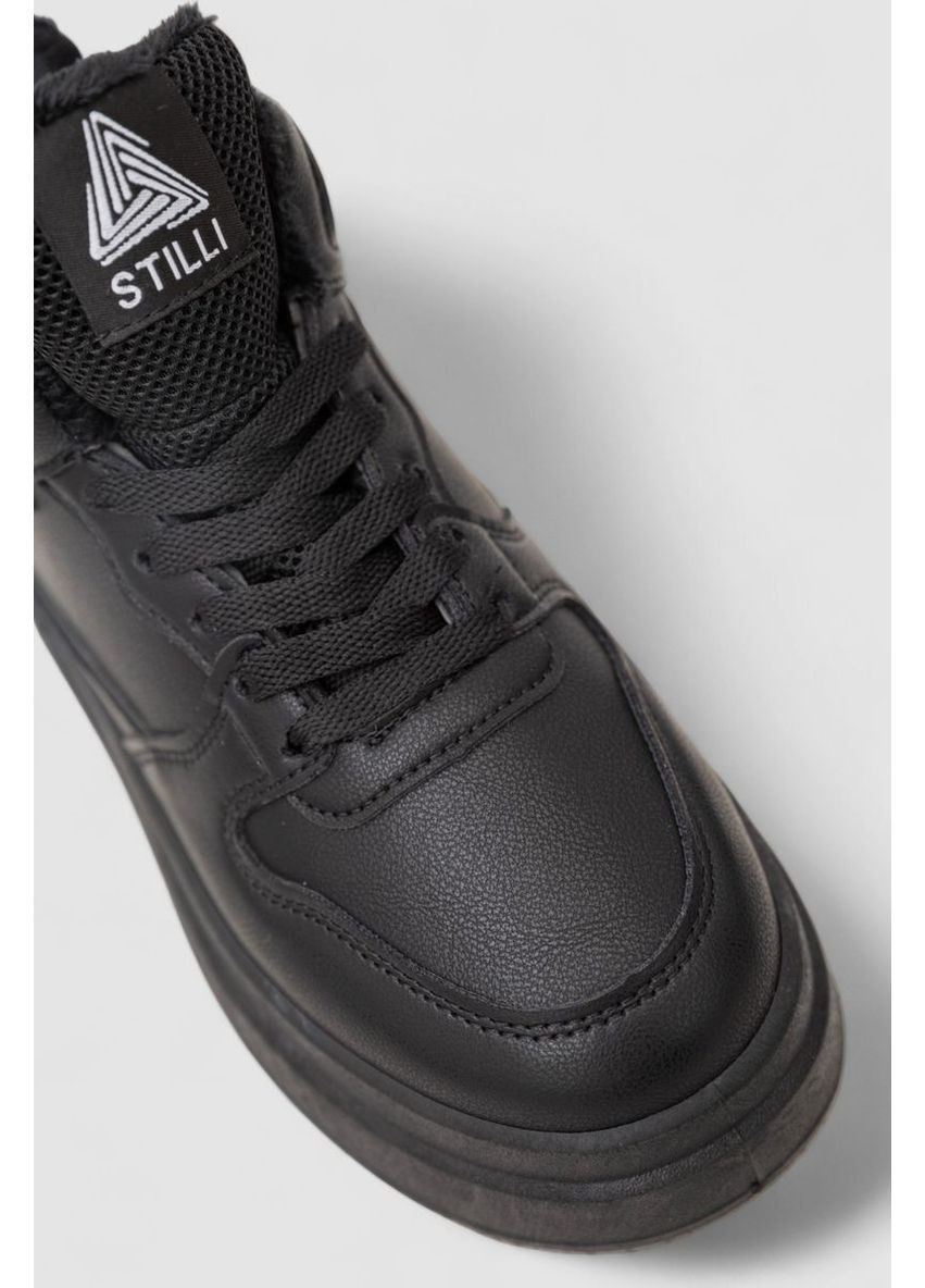 Кросівки жіночі зимові на хутрі, колір білий, 248RLM50 Stilli чорні (365867386)