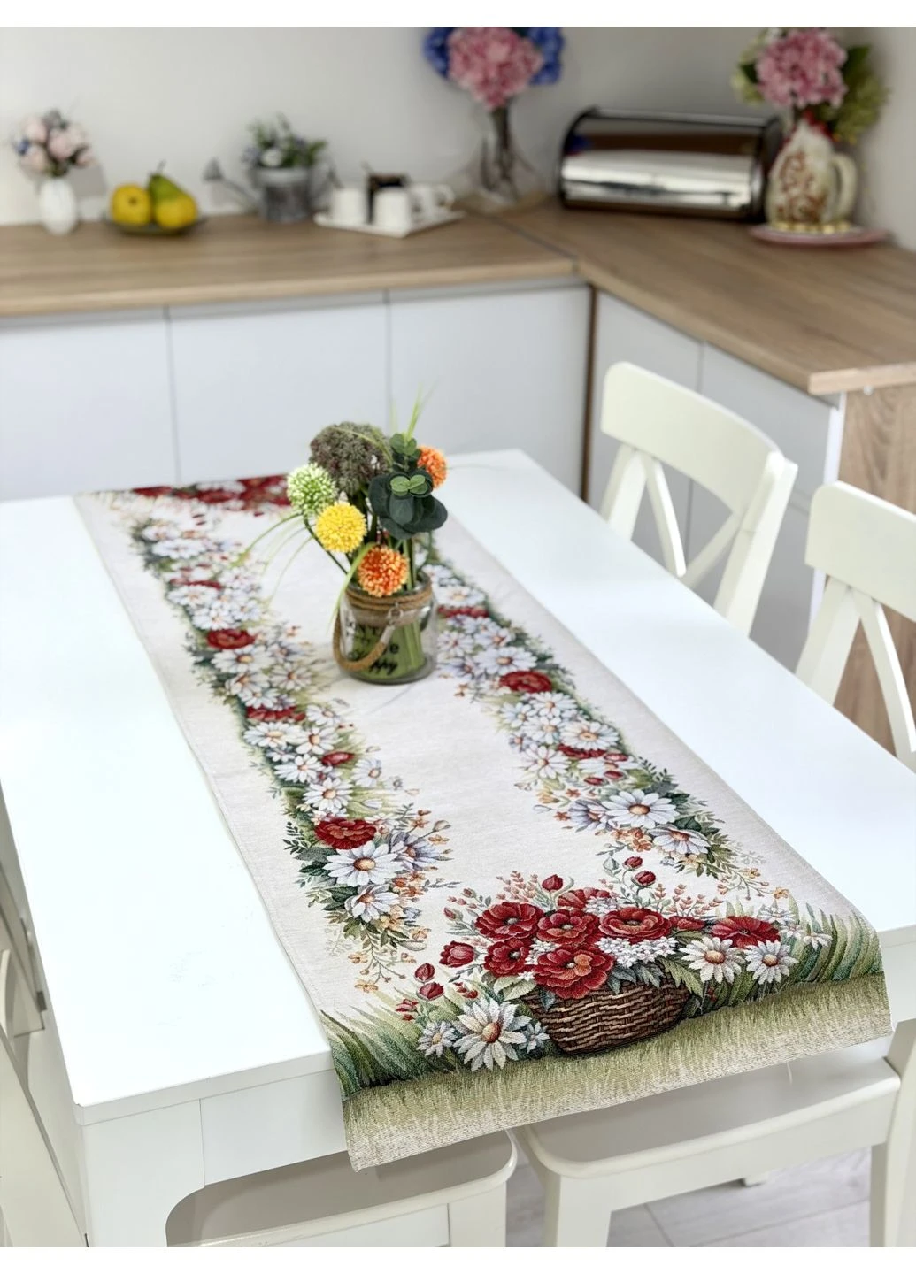 Доріжка гобеленова RUNNER1409NA, 45x140, Прямокутна, Квітковий, Без люрексу, 75% поліестер, 22% бавовна, 3% акрил, Гобелен LiMaSo (390490227)