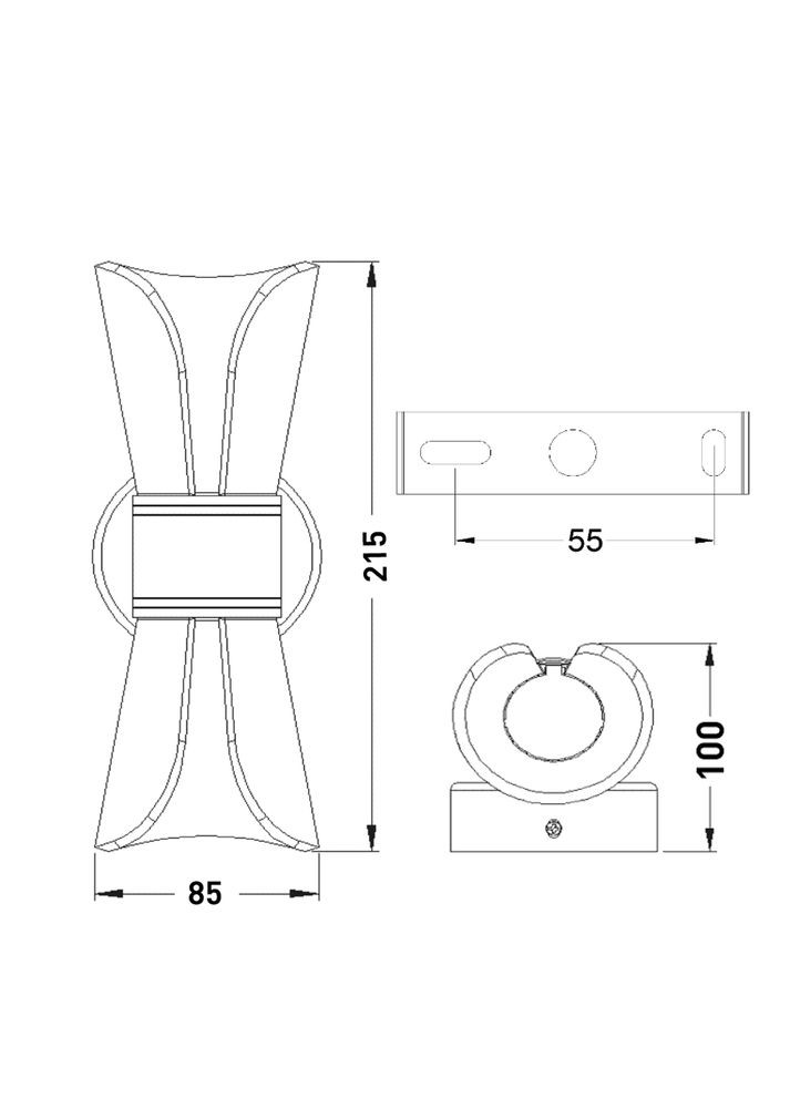Світильник-бра керований світлодіодний DIO 12 Вт 210х100х85 мм Хром ESLLSE (365446797)
