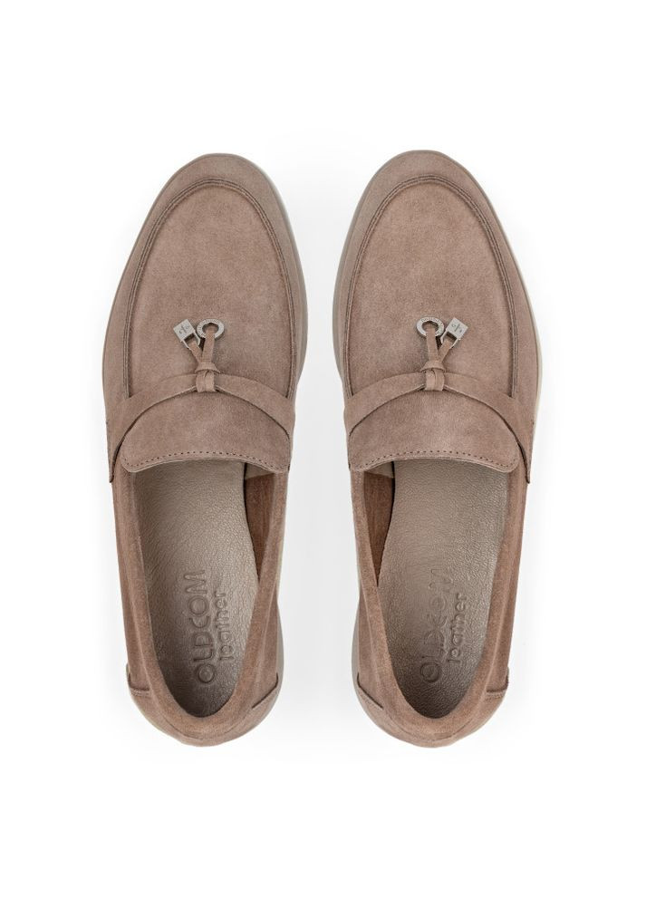 Oldcom Лофери жіночі замшеві Ari капучіно лофери темно-бежевий з натуральна замша, — демісезон (360870297)