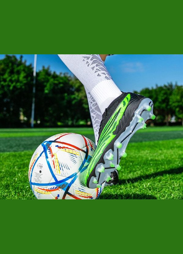 Зеленые футбольные бутсы No Brand без шнурков