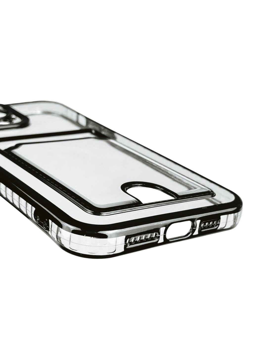 Чохол для iPhone 13 Pro Max із чорною окантовкою з кишенькою для карток на айфон 13 про макс чорний Apple (366020586)