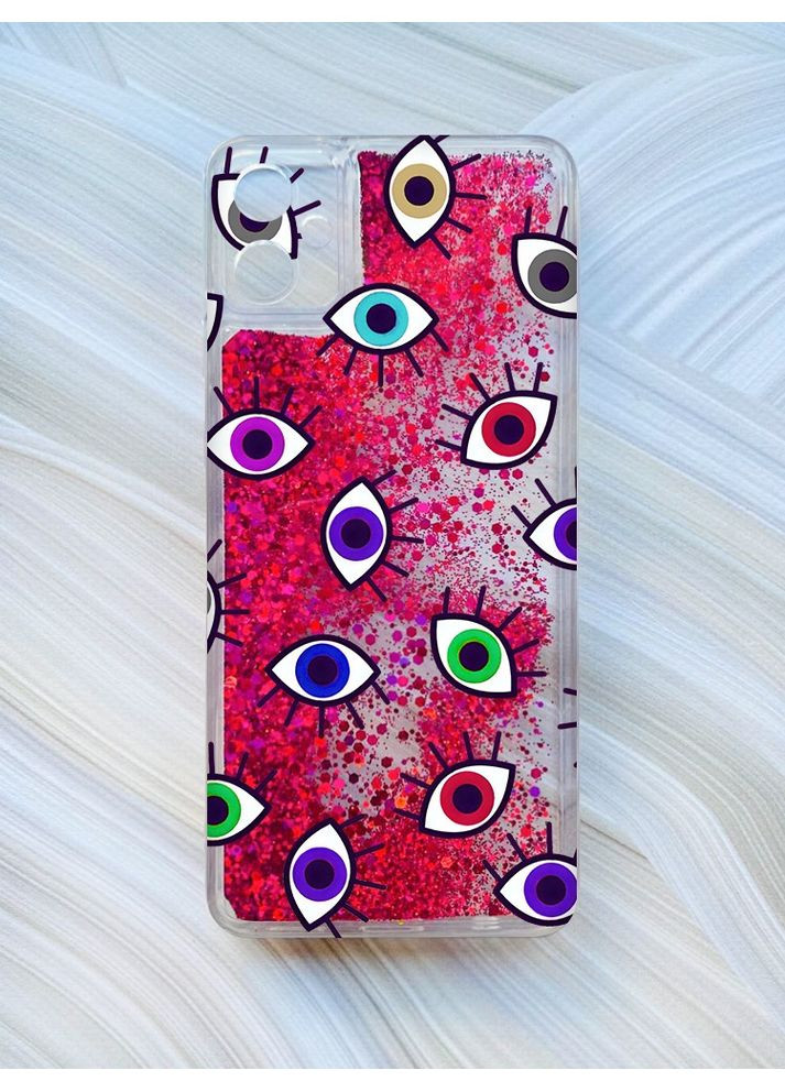 Чохол з плаваючими блискітками на Samsung Galaxy A05 (A055) Рожевий:: Очі (принт 336) CASE CONTROL (360689644)