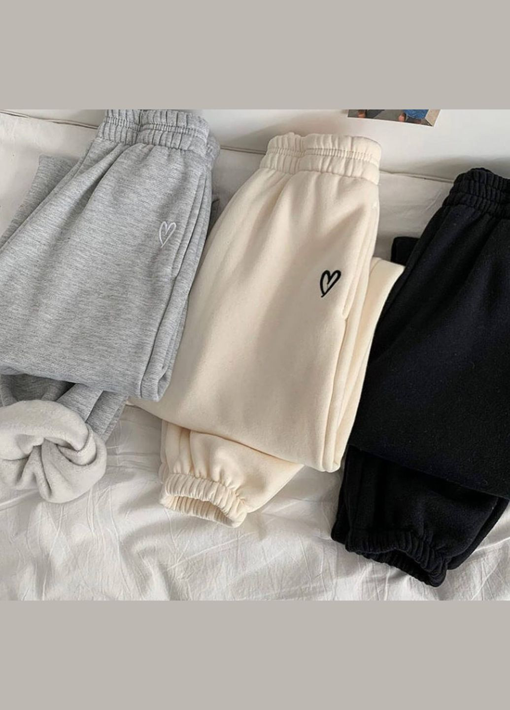 Утеплені джоггери з вишивкою No Brand (314886930)