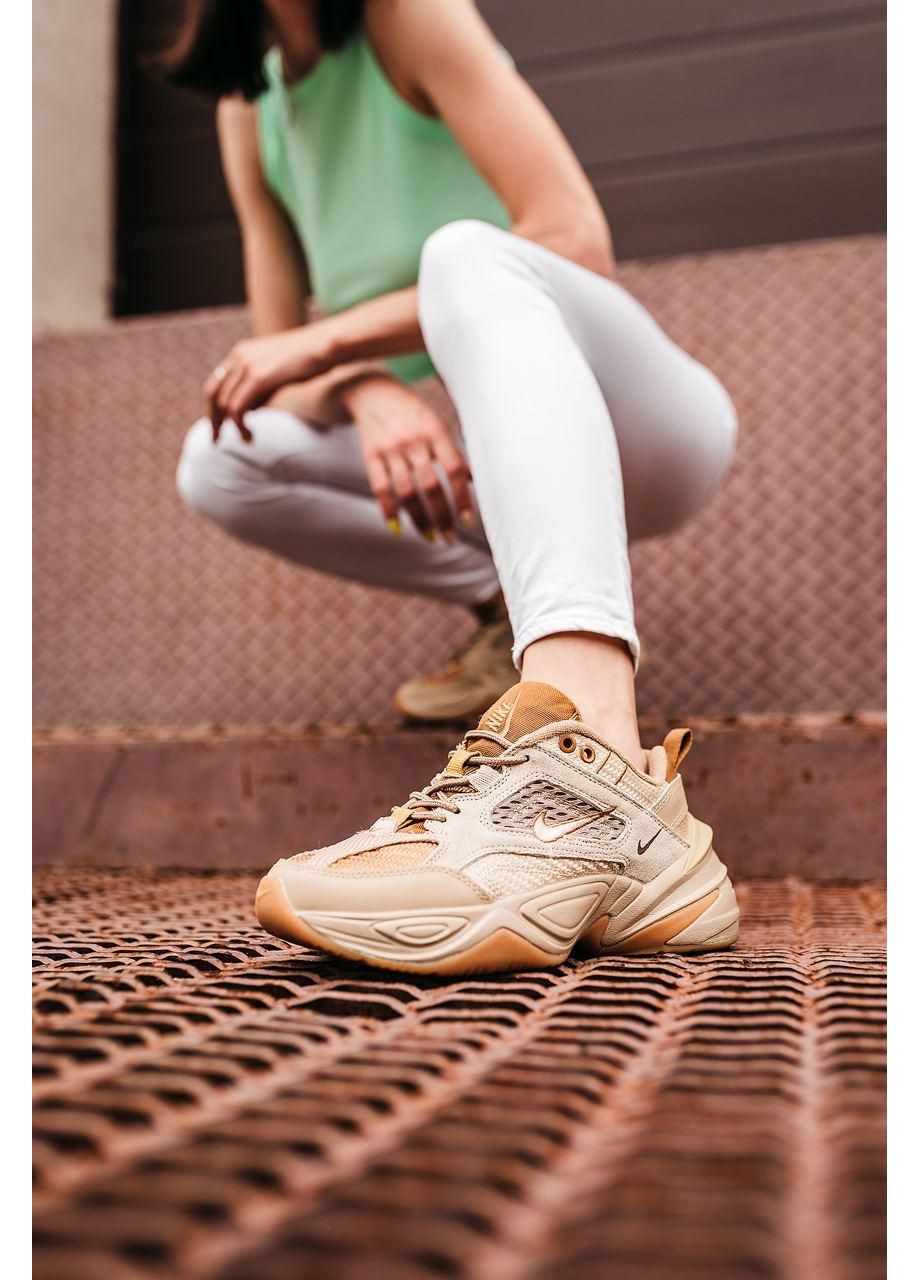 КРОССОВКИ ЖЕНСКИЕ NIKE M2K TEKNO LINEN & WHEAT & ALE BROWN НАЙК М2К ТЕКНО No Brand коричневые демисезоны (367172819)