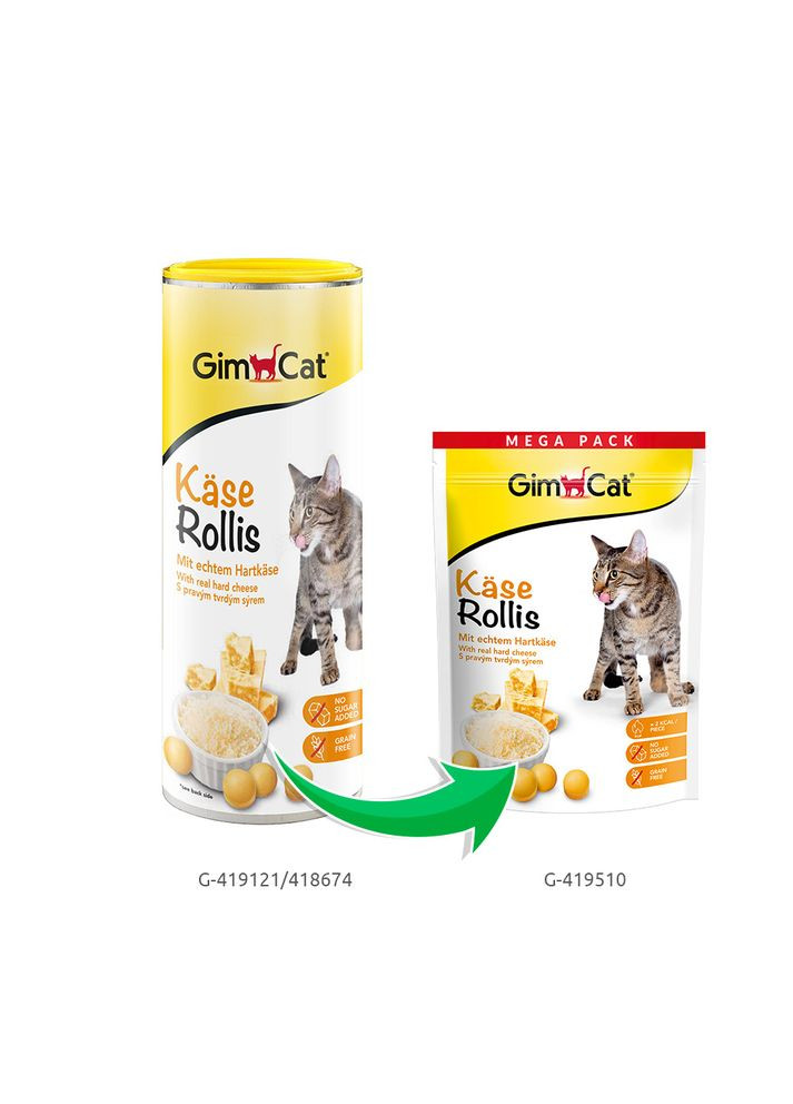 Витамизированные таблетки для кошек Kase Rollis творожные шарики, пауч, 425 г GimCat (355257483)