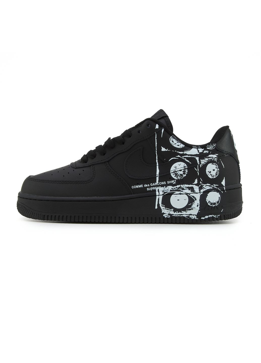 Черные демисезонные кроссовки мужские nike air force 1 low х comme des garçons supreme black найк аир форс 1 премиум No Brand
