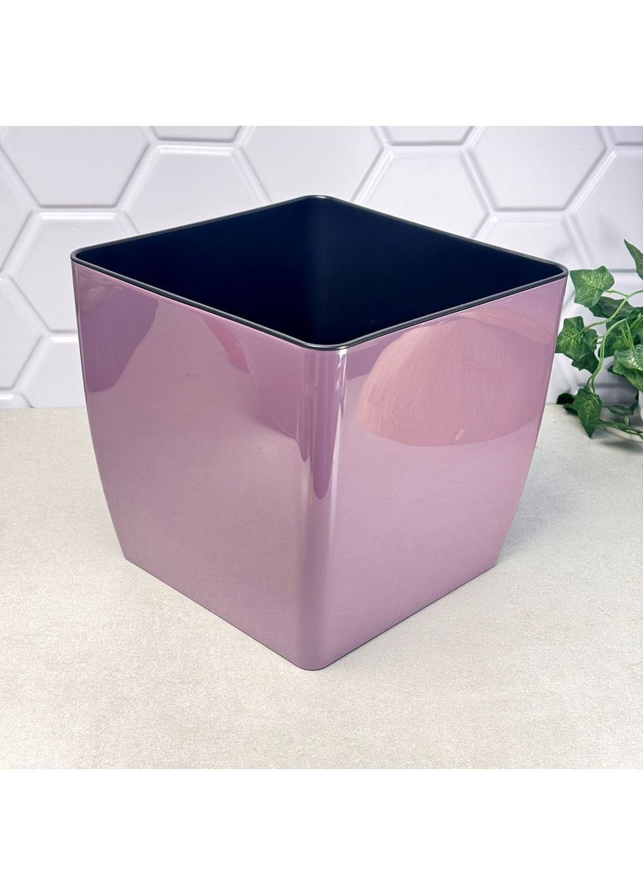 Квадратний вазон для кімнатного куща 27*27*26 14л, Квадро Фіолет Алеана (365815048)