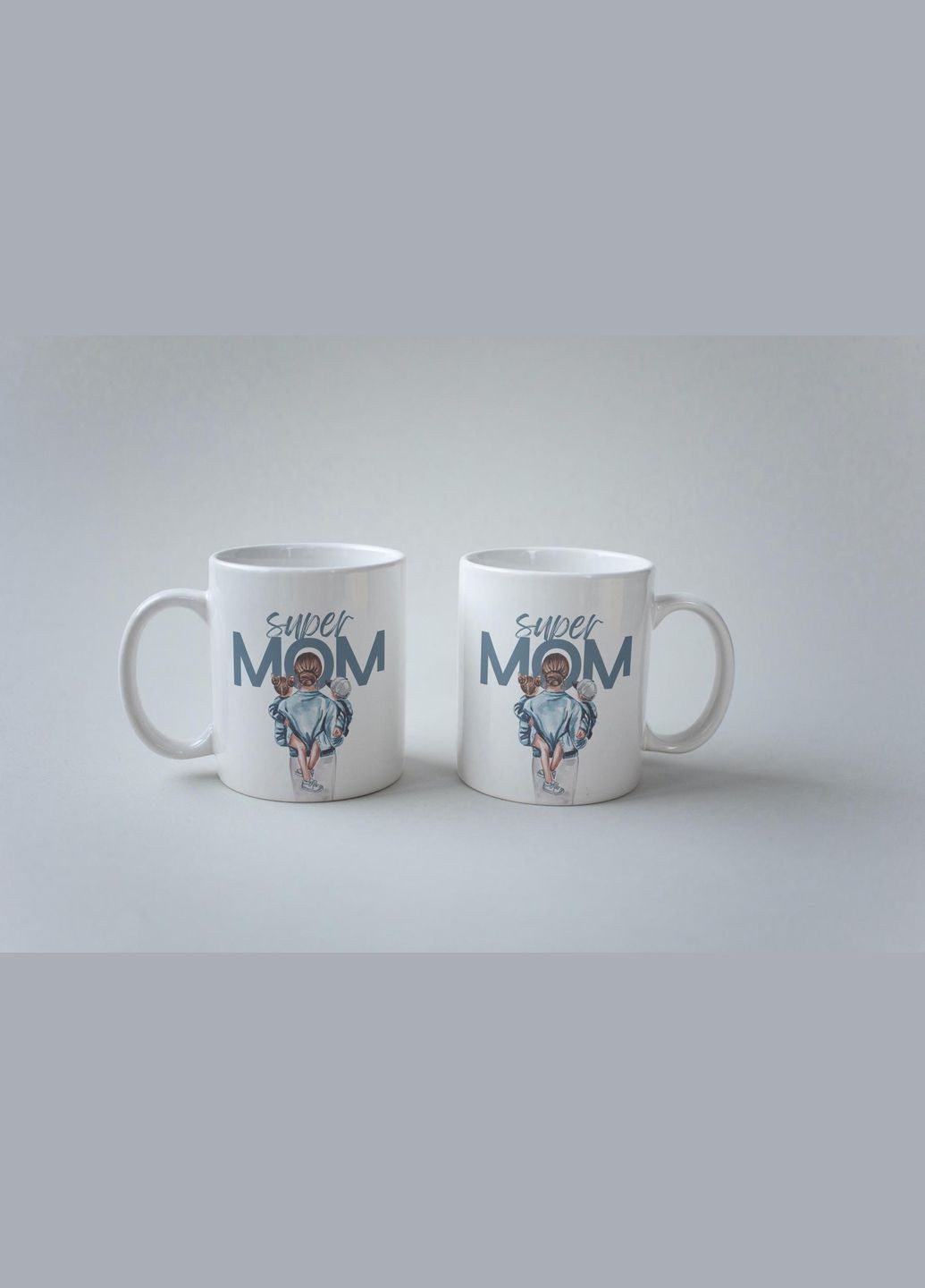 Кружка з принтом "Super Mom" 330 мл Біла No Brand (324263018)