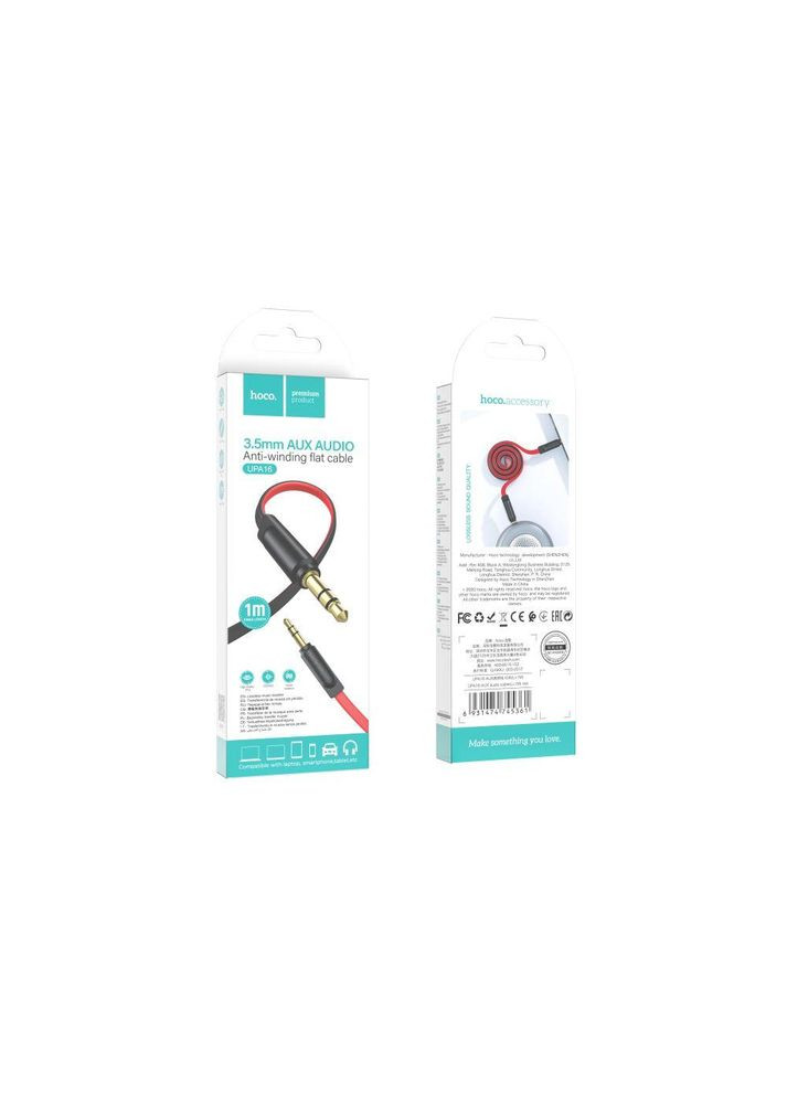 Кабель Aux UPA16 audio cable 1m Червоний Hoco (320101174)