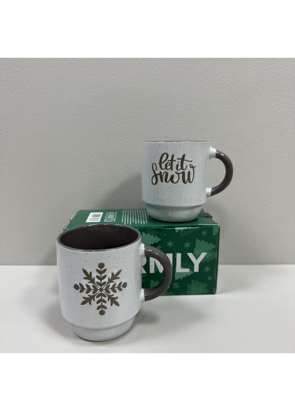 Набор керамических чашек 2 шт 320 мл h-9 см, d-8 см NY Warmly GREY TRSC-BH5019 Limited Edition (366890272)