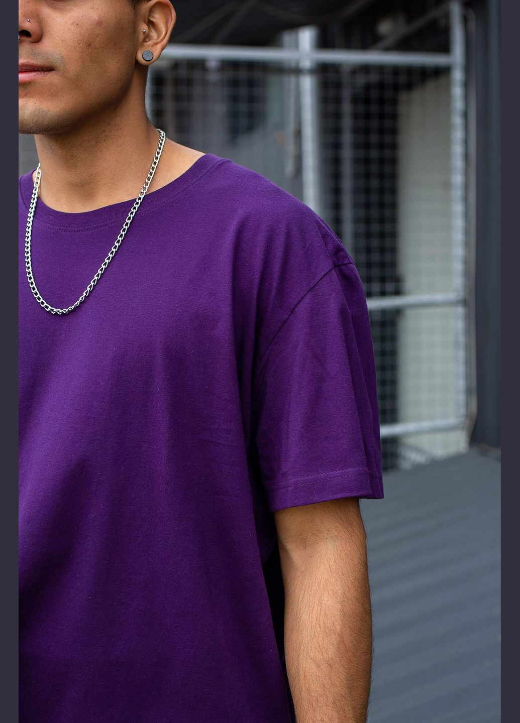 Фиолетовая оверсайз футболка great с коротким рукавом Without