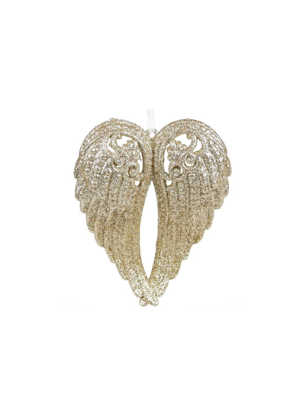 Набір (4 шт) прикраса для ялинки Крила Ангела (788-574) Золота підвіска пластикова 15 см BonaDi (328924826)