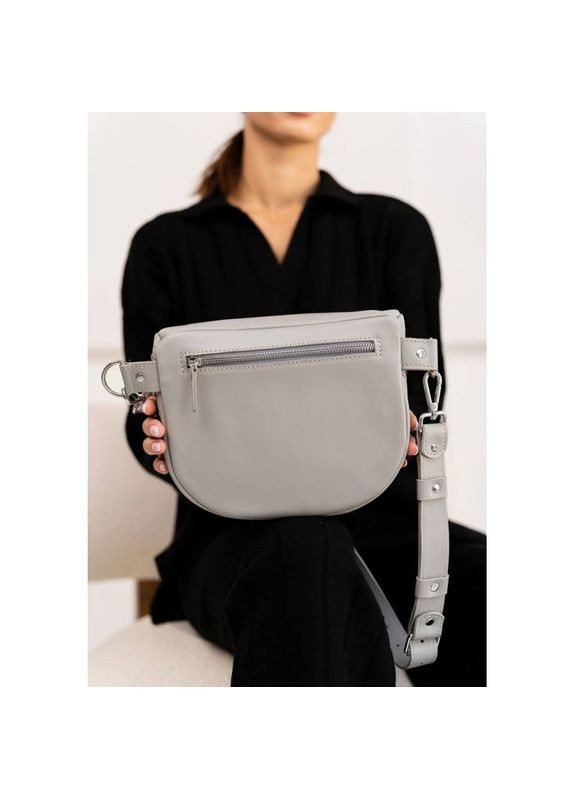 Сумка жіноча шкіряна через плече Vacation сірий краст The Wings (302008476)