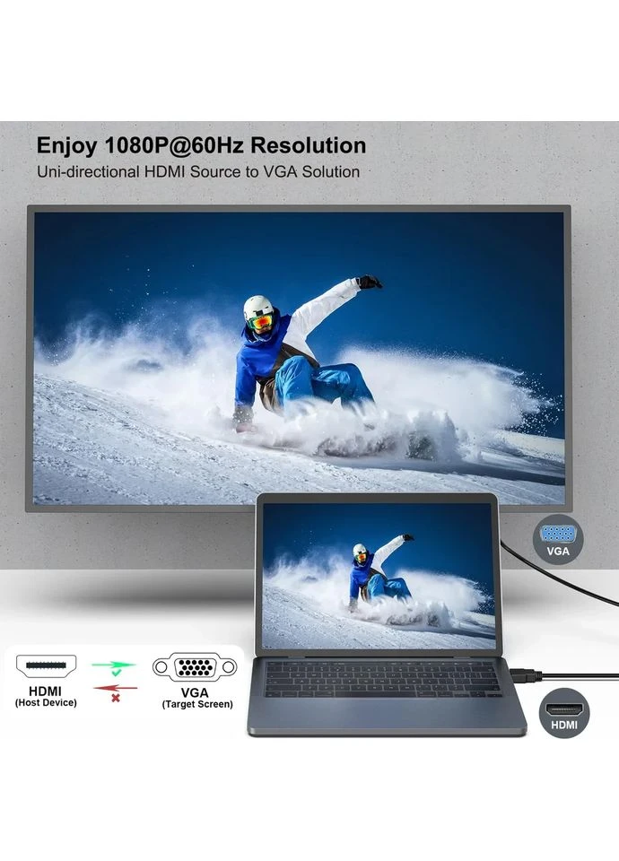 Кабель Адаптер (000239) 1,8м HDMI-VGA односпрямований кабель HDMI (джерело)-VGA (дисплей) (папа-папа) Benfei (388579582)