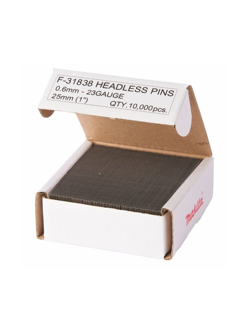Отделочные гвозди F-31838 (25 мм, 23GA, 10000 шт) без шляпки для DPT351, DPT353 (7949) Makita (295042976)
