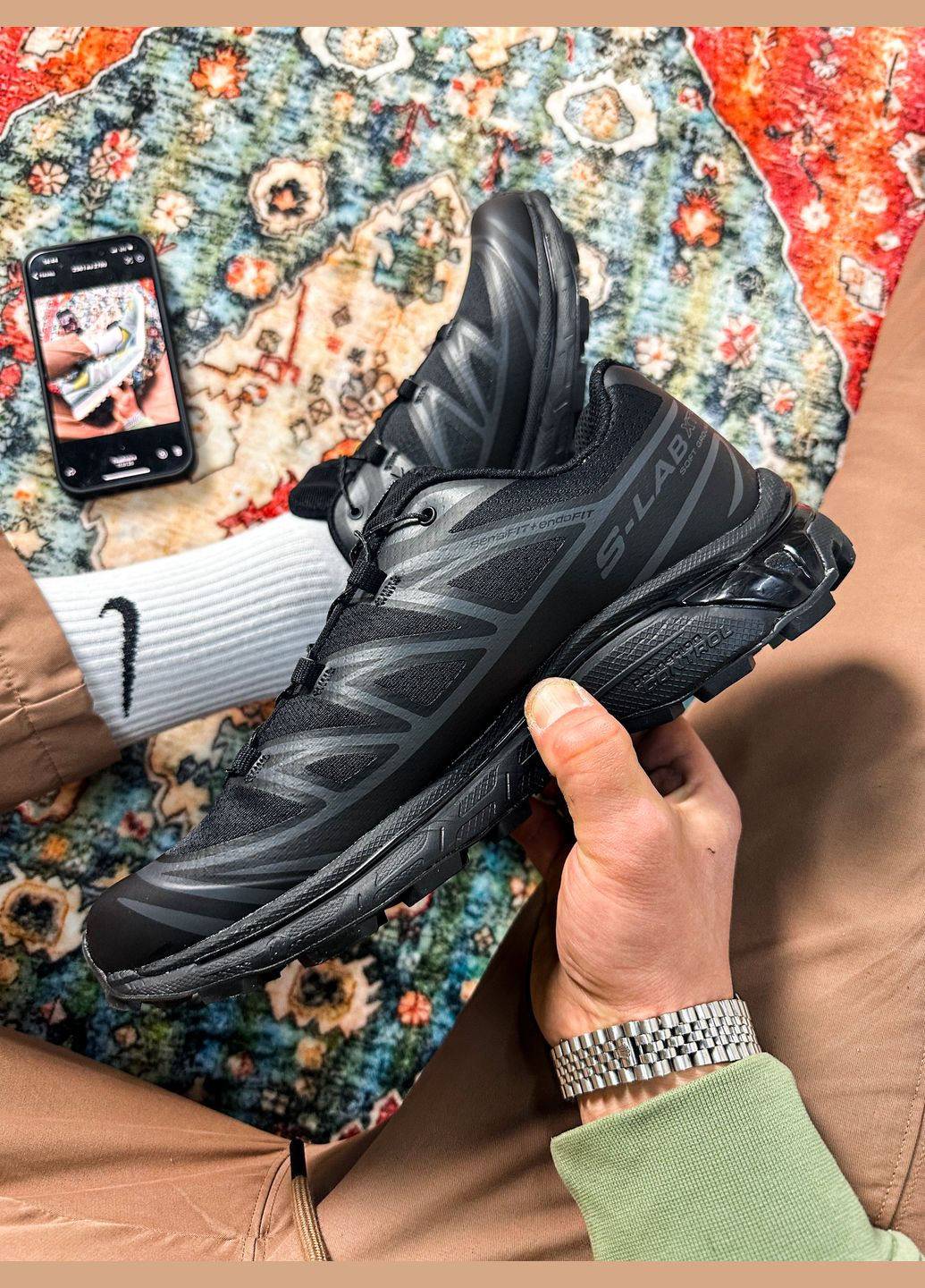 Чорні всесезон кросівки чоловічі і жіночі salomon xt-6 adv dover black | саломон хт-6 чорні No Brand