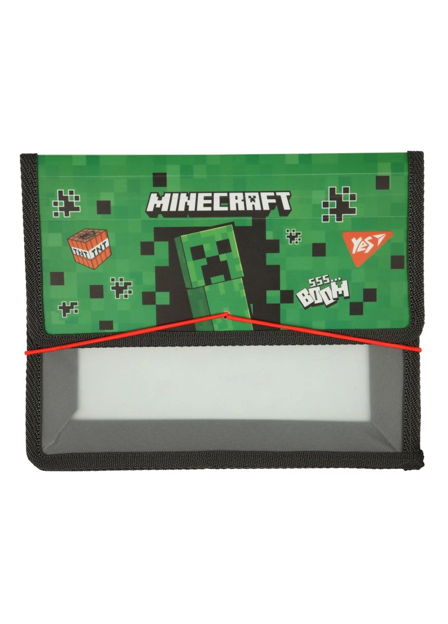Папка для зошитів зелена на резинці Minecraft Creepers. Папка майнкрафт кріпер пластикова В5 Yes (403233552)