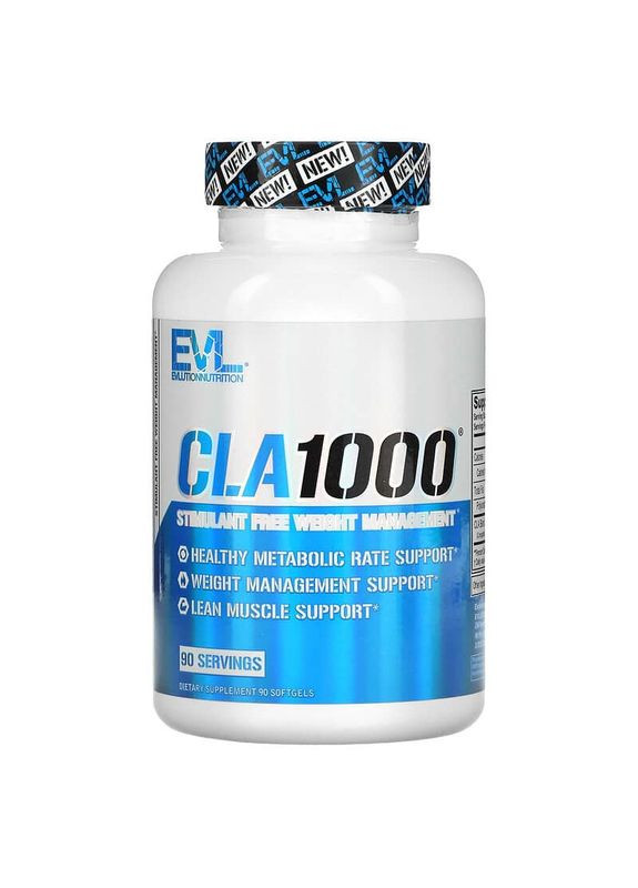 КЛК 1000 мг CLA для корекції ваги 90 капсул EVLution Nutrition (278101612)