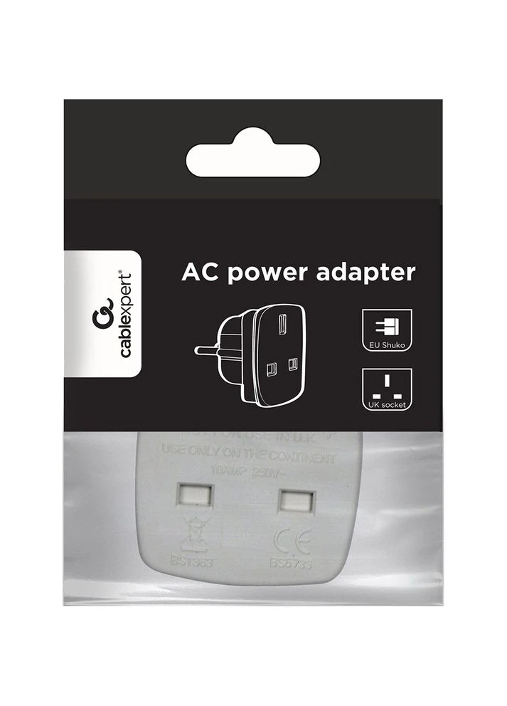 Переходник A-AC-UKEU-001 10А White (1006003) Cablexpert (344462875)