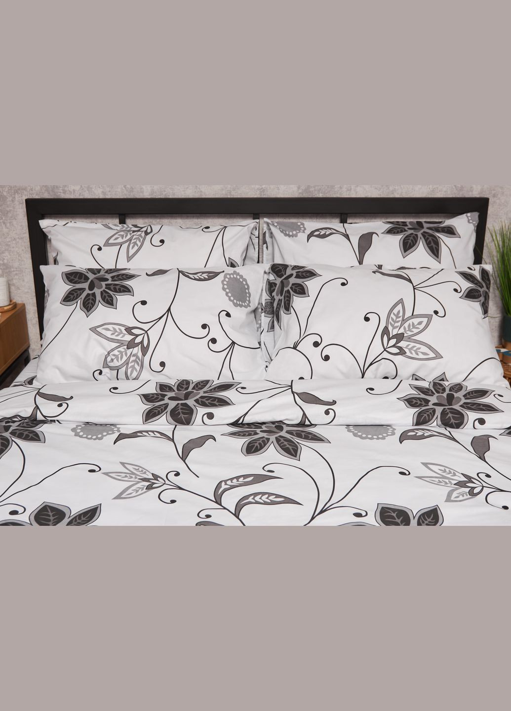 Комплект постільної білизни Бязь Gold Люкс «» Сімейний 143х210х2 наволочки 4х70х70 (MS-820005629) Moon&Star Gray Denim (302973780)