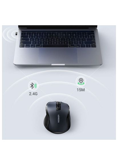 Мишка (15063) Ugreen MU006 Ergonomic Wireless Gray/Black (367254692)