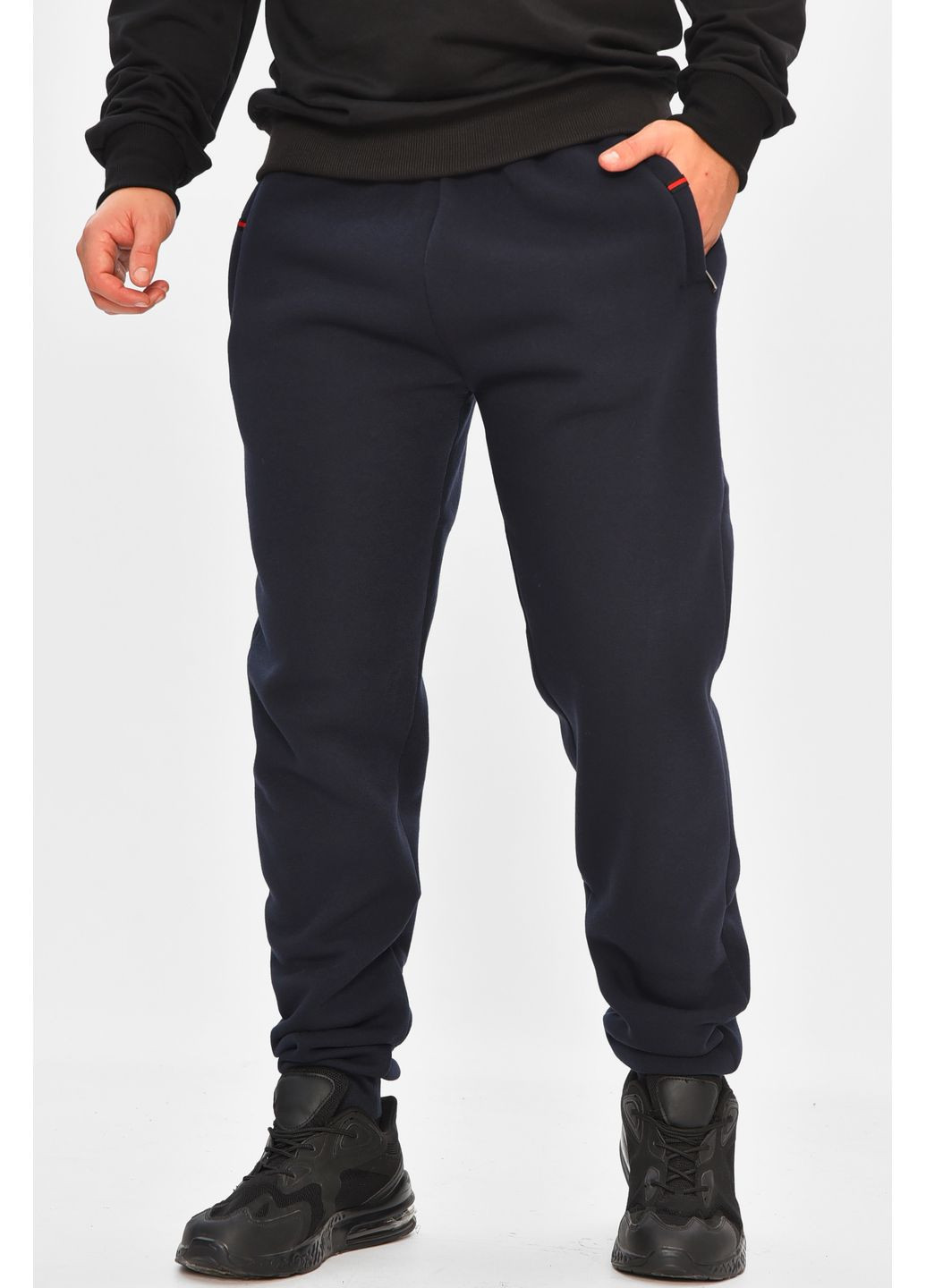 Темно-синие спортивные демисезонные прямые брюки Let's Shop