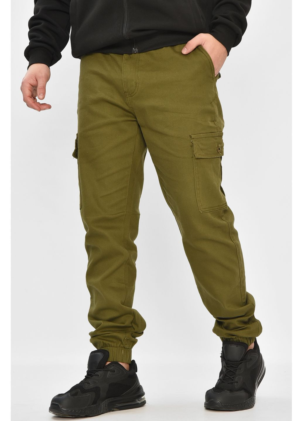 Хаки демисезонные прямые джинсы мужские однотонные цвета хаки Let's Shop