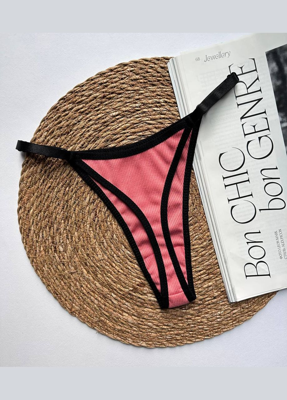 Трусики стринги хлопковые рубчик, комплект 3 штуки Exclusive (315333905)