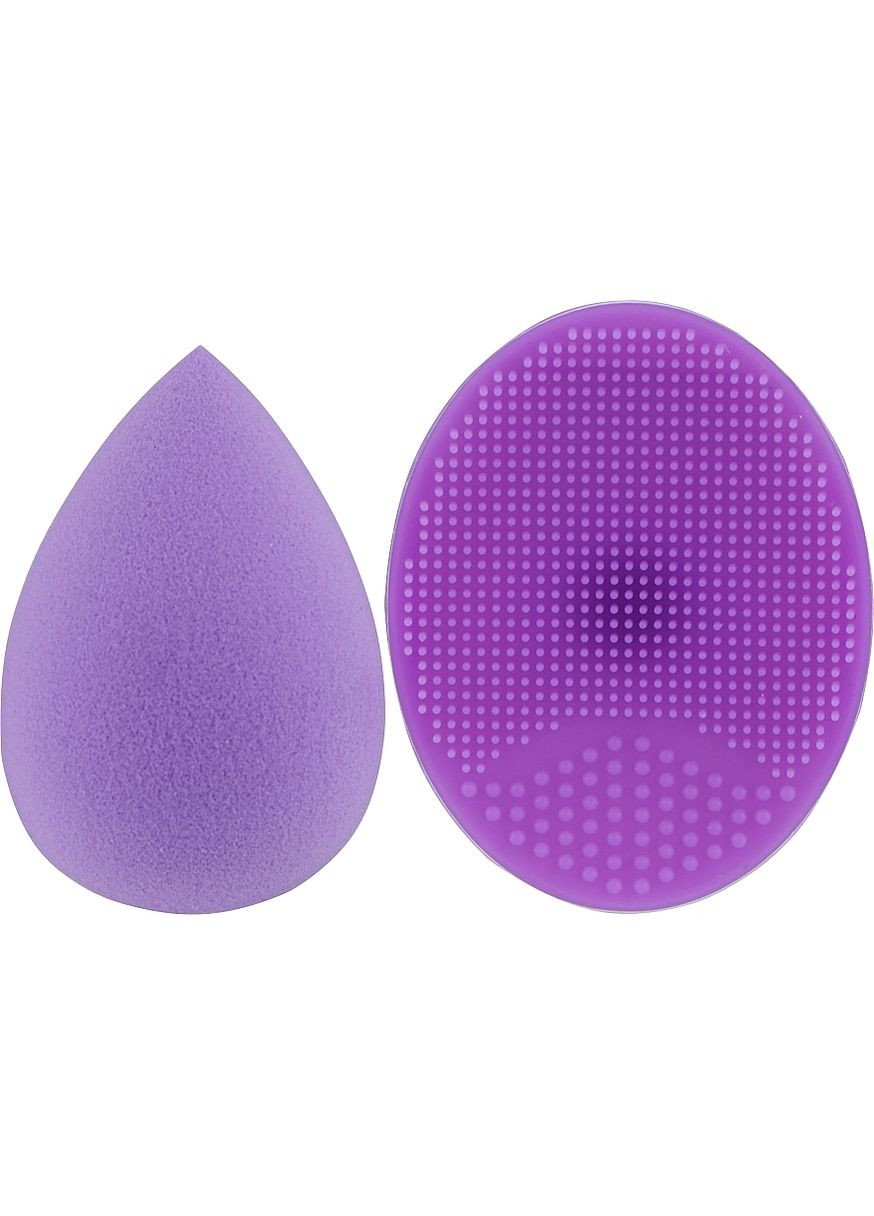 Набор спонжей для макияжа и умывания, 2 в 1, PF-52, фиолетовый + фиолетовый 2шт (1313791-27068067) Puffic Fashion (365822817)