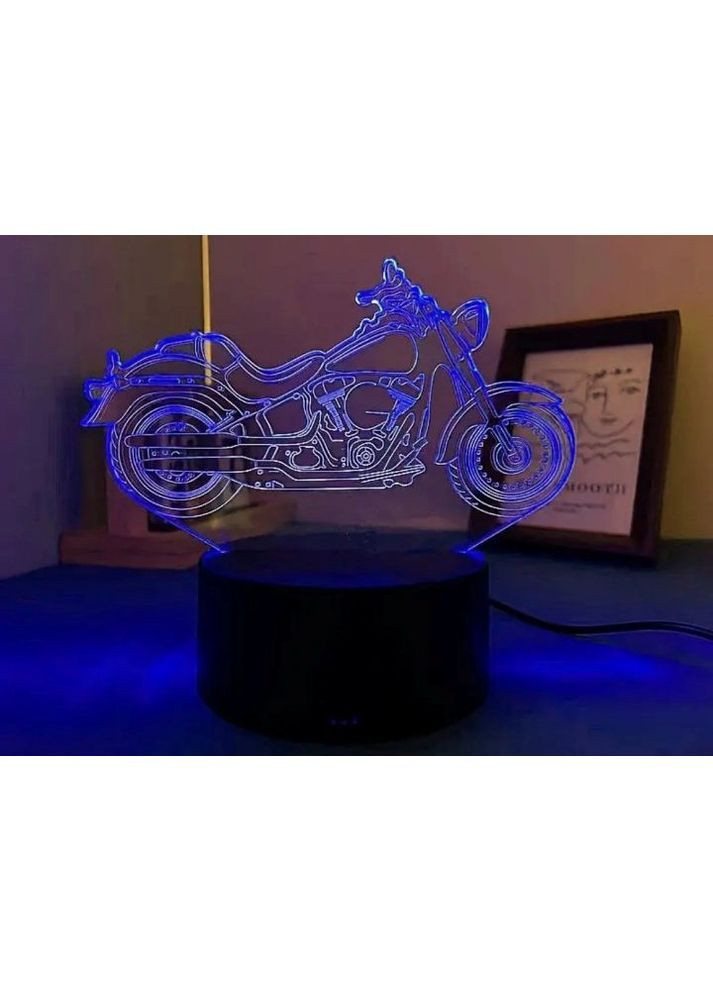 Акриловий 3D світильник - нічник мотоцикл круїзер 7 кольорів No Brand (369776405)