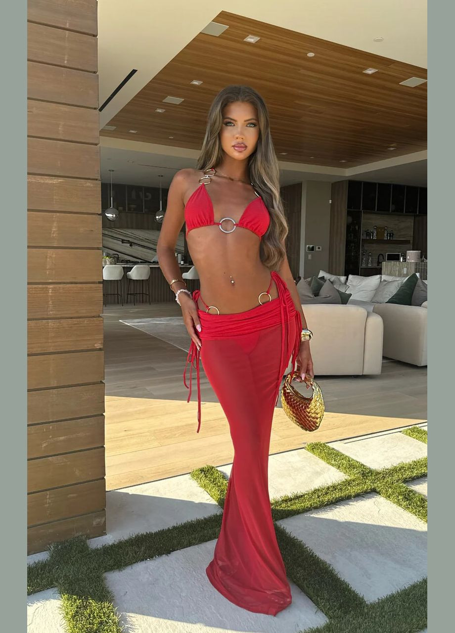 Червоний демісезонний купальник пропускає сонячне світло +spf червоний m 2649951529 No Brand