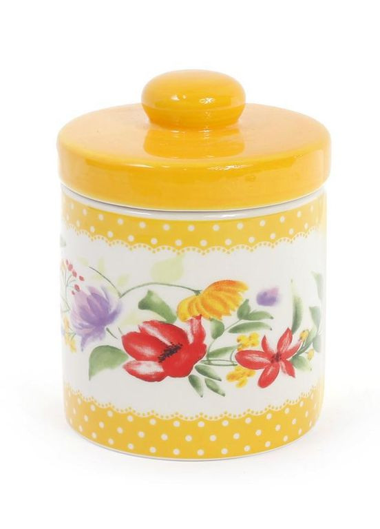 Банка керамічна "Акварель" 350мл з керамічною кришкою, жовта Bona (330134618)