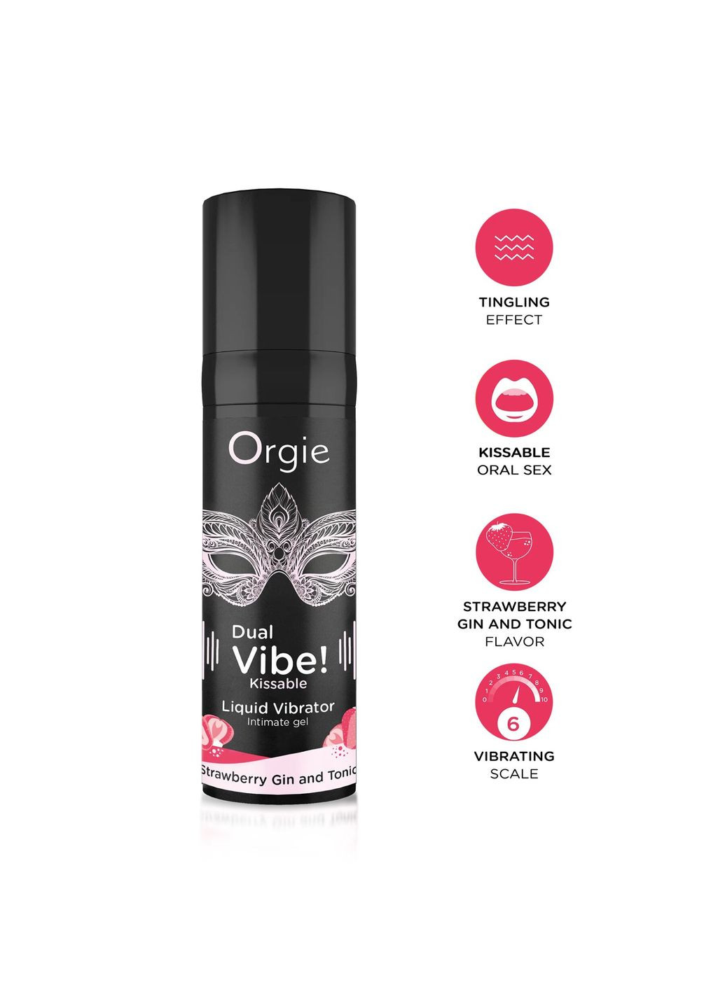 Жидкий вибратор Dual Vibe! Strawberry Gin & Tonic Kissable Liquid Vibrator, 15 мл - CherryLove Orgie (366962501)