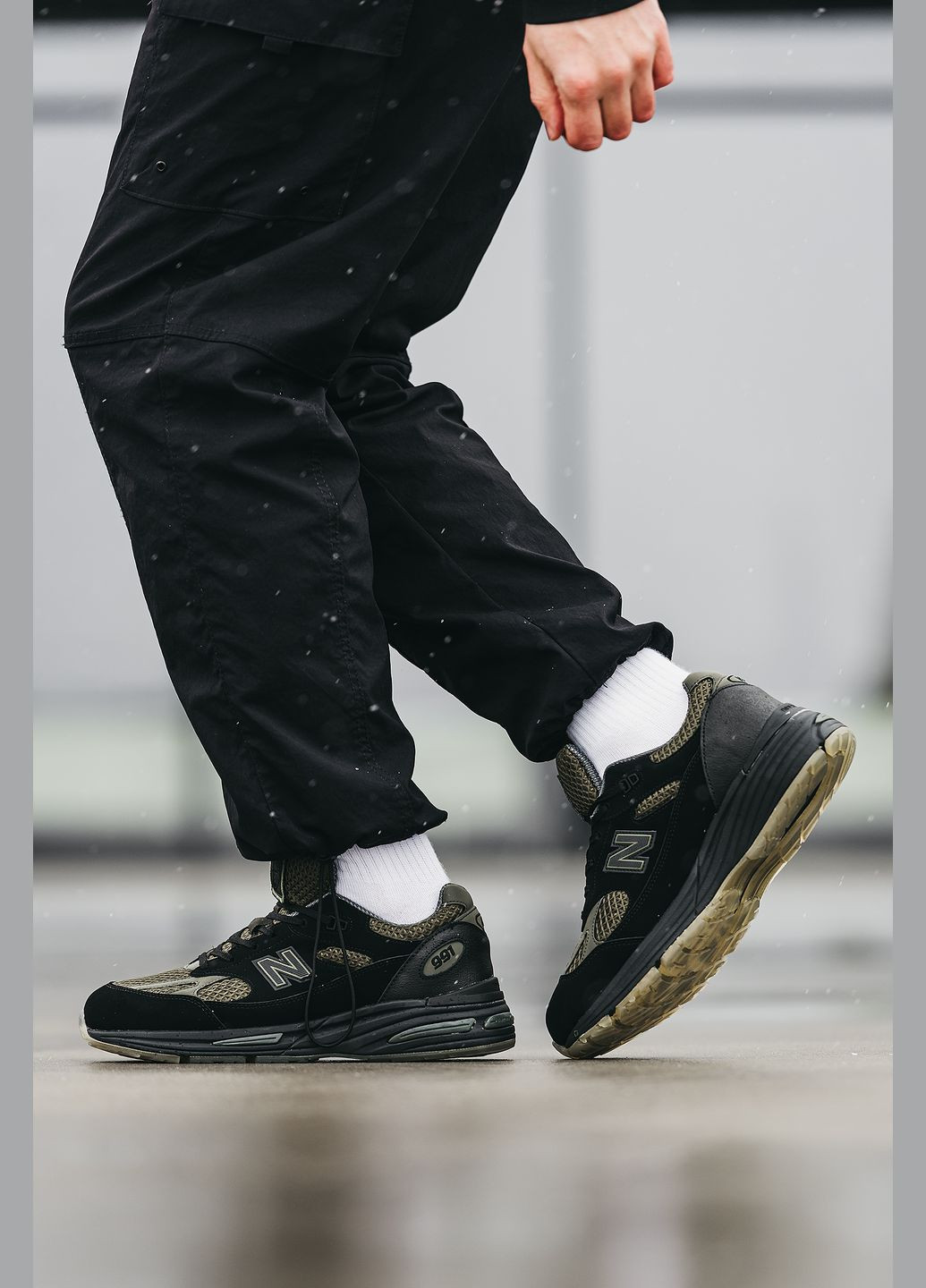 Оливковые (хаки) всесезонные кроссовки мужские new balance 991v2 x stone island khaki | нью беланс 991в2 хаки No Brand