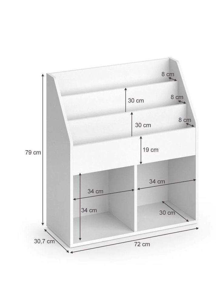 Стелаж дитячий для іграшок та книг білий Markson MS800 (318473856)