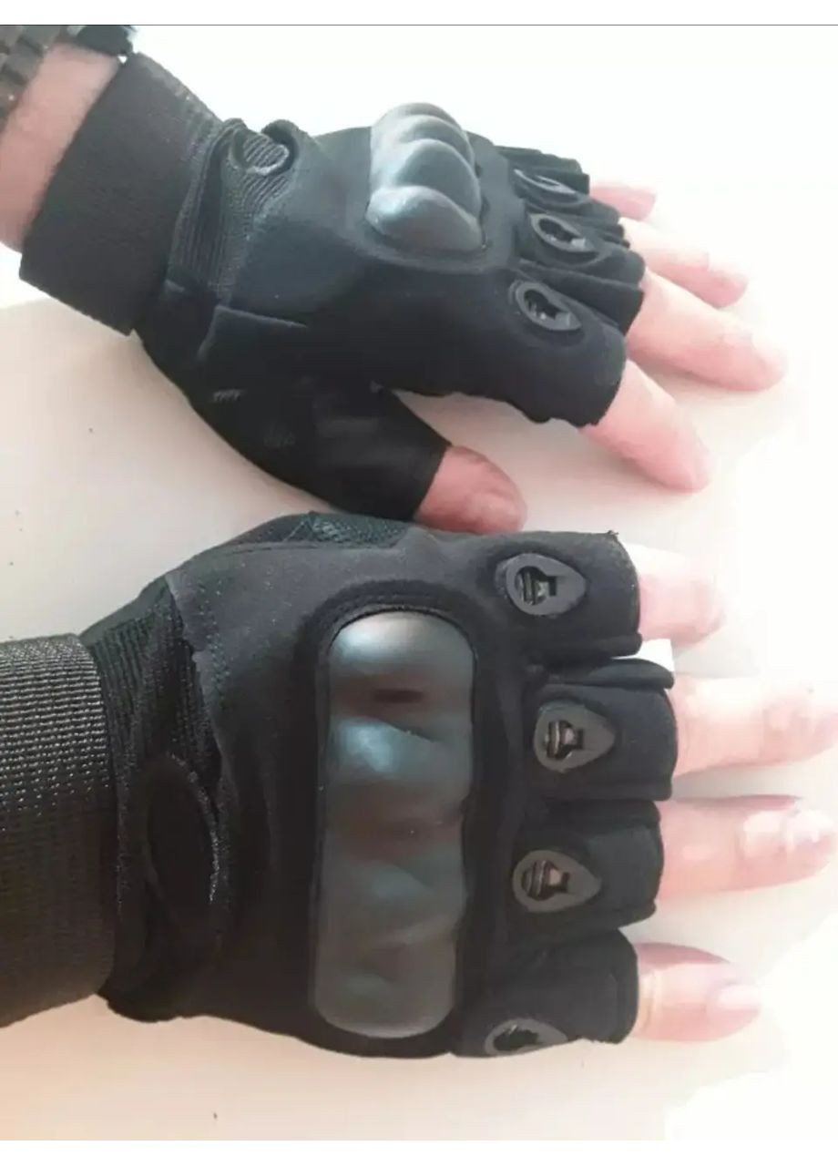 Тактические черные безпалые перчатки,военные защитные перчатки No Brand (366890836)