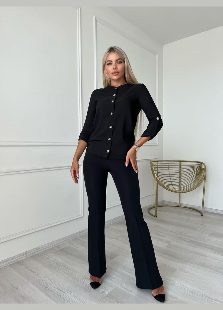 Чёрная женская блуза софт цвет черный р.42/44 454148 New Trend