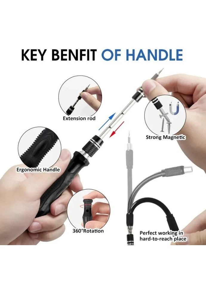 Набор инструментов OEM 117в1 для ремонта электроники телефонов отвертка с 98 битами Allblue Philips (296107913)