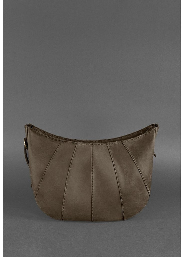 Кожаная женская сумка Круассан темно-коричневая BlankNote сумка бохо (348359388)