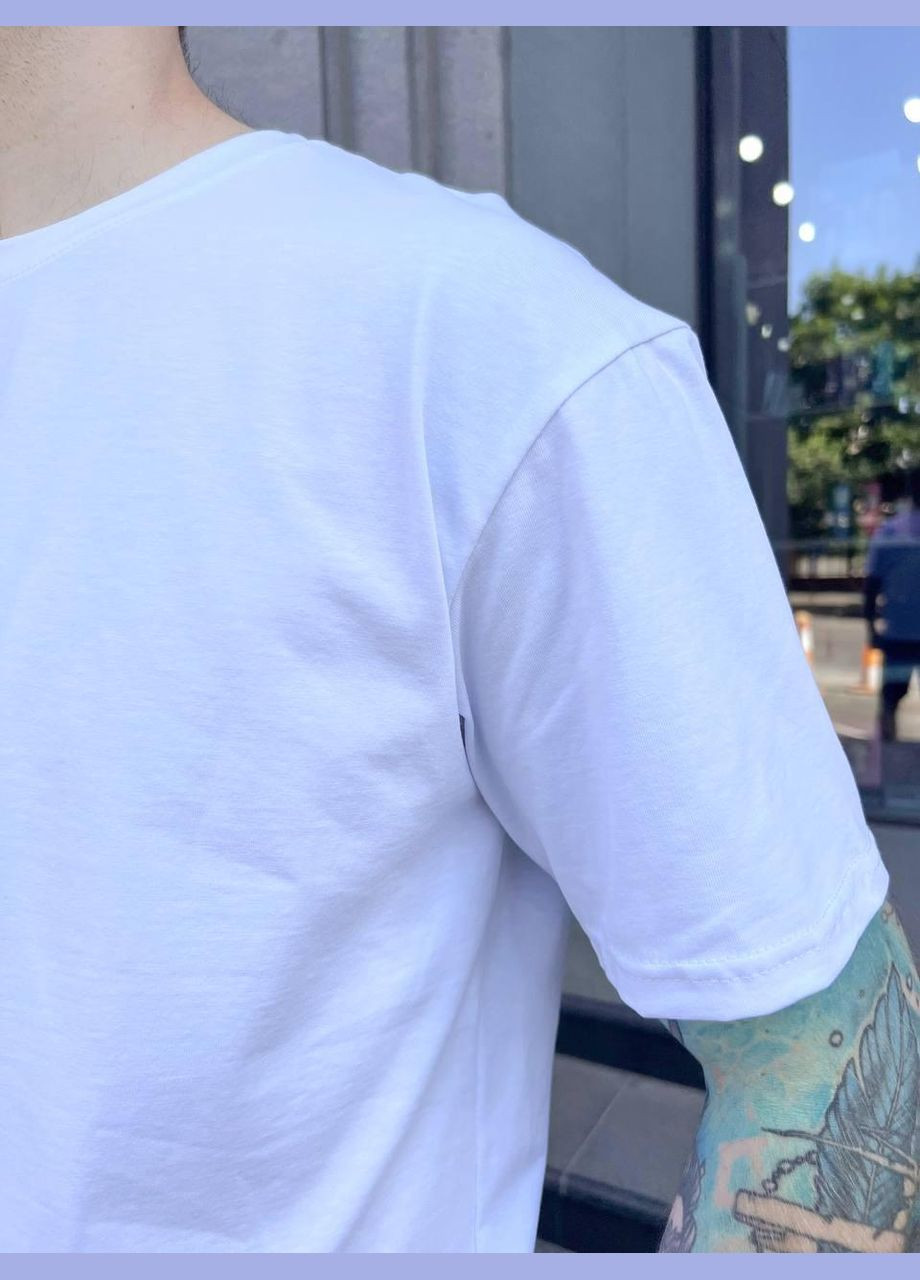 Біла базова футболка зі стрейч куліру з коротким рукавом Vakko