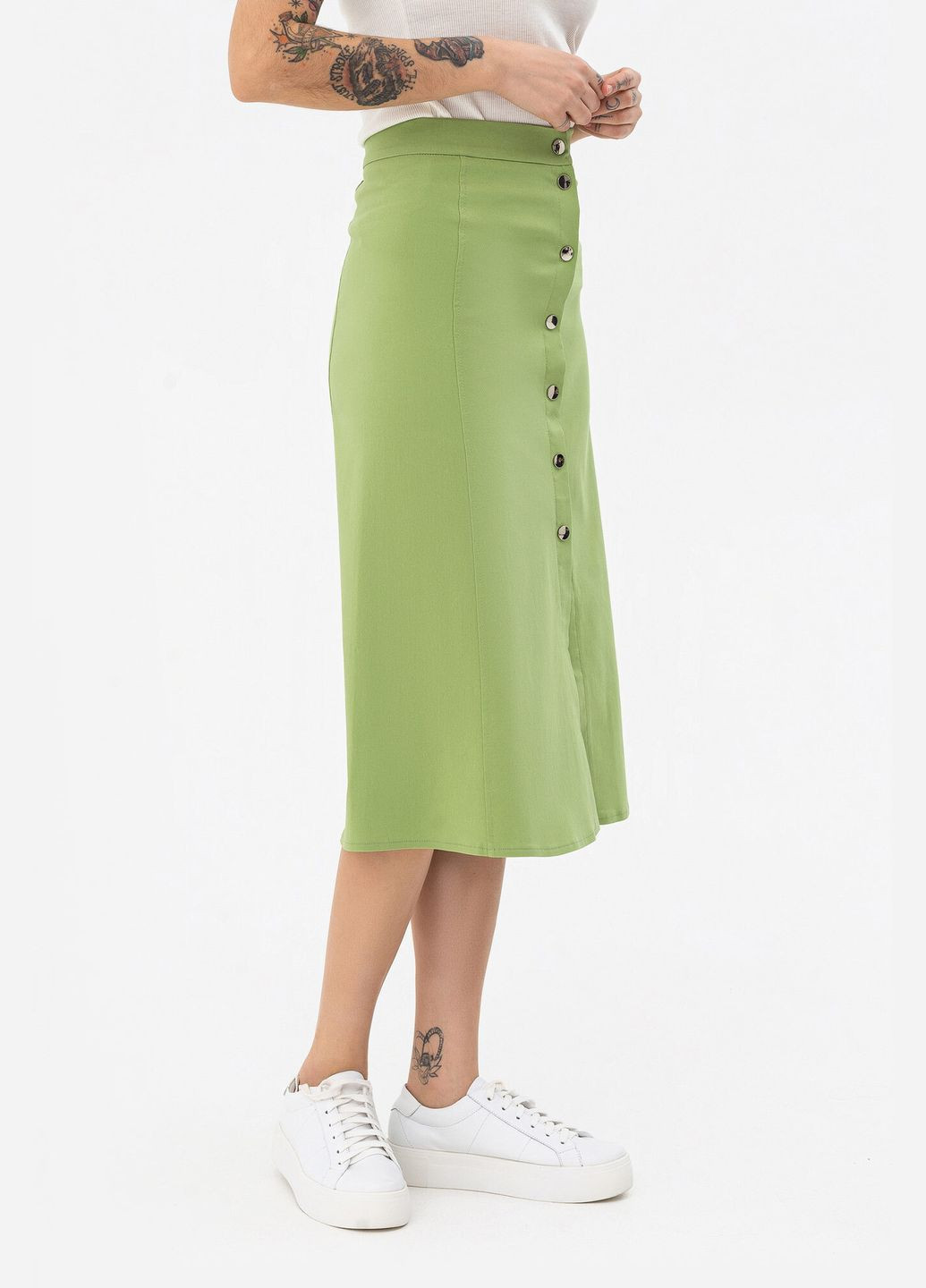 Зеленая кэжуал однотонная юбка Garne