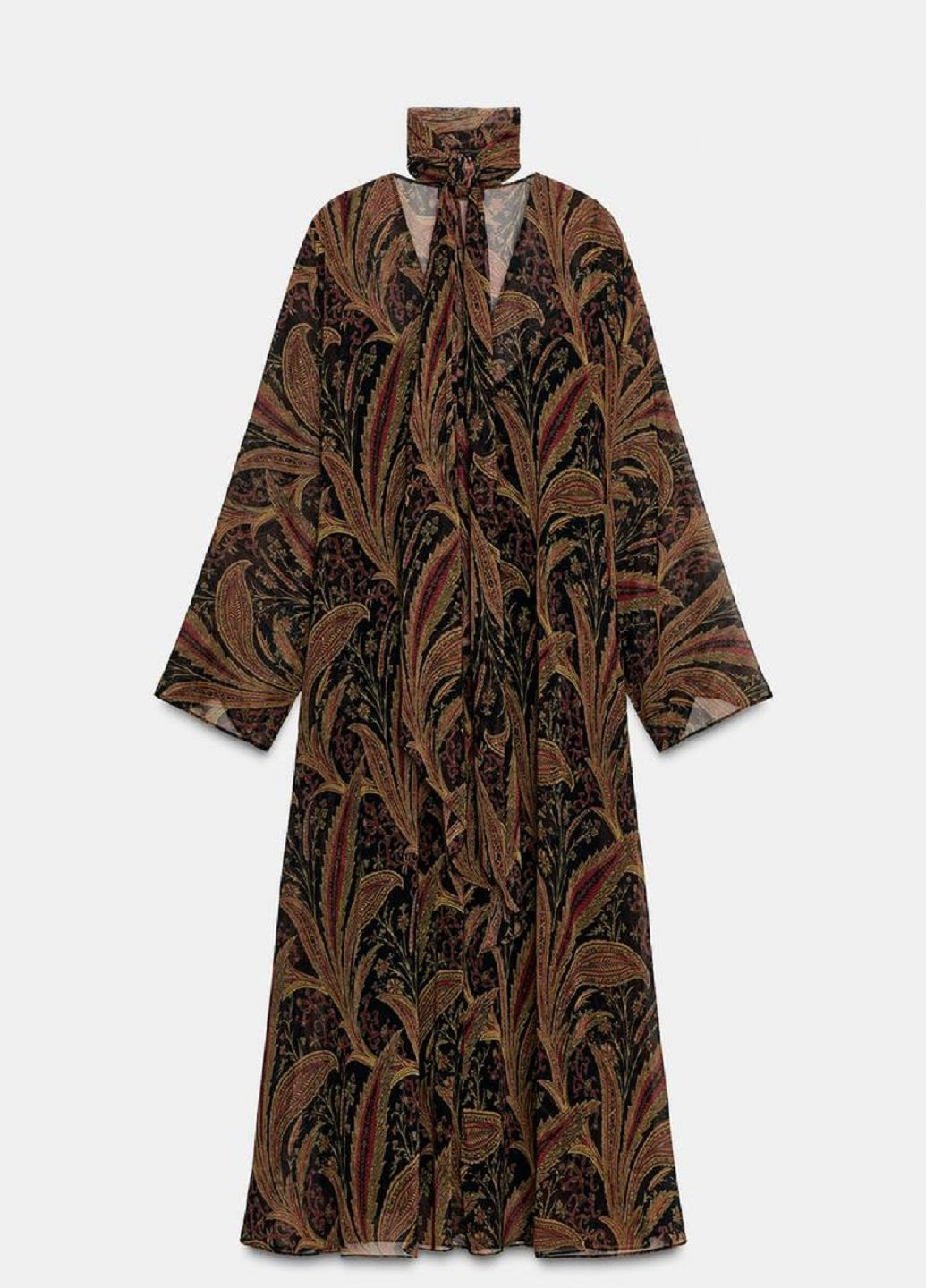 Комбинированное платье Zara с абстрактным узором