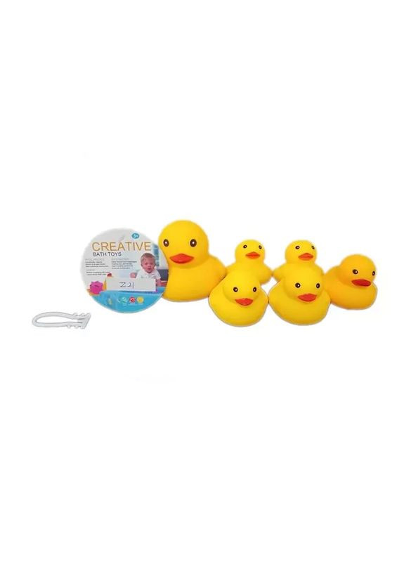 Игрушка для ванной утка пищалка 6 штук в наборе сетка 16*8см. No Brand (362423343)