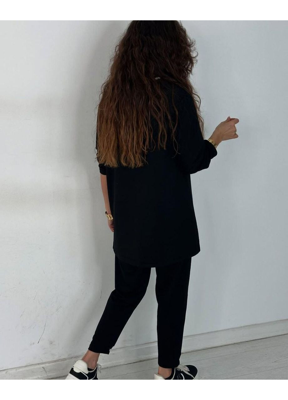 Спортивный женский костюм из двунити Черный Sofia 55 (360787639)